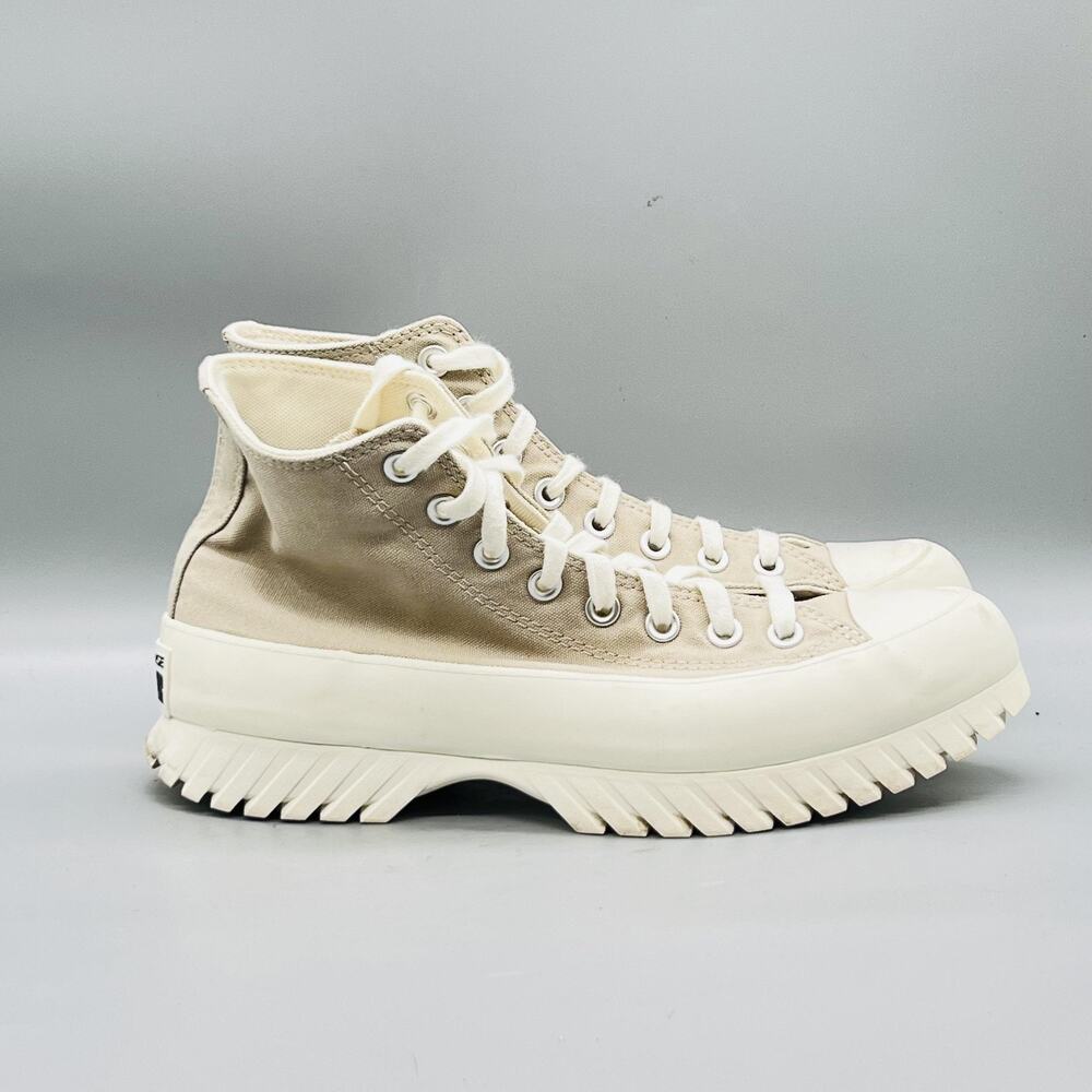 Converse Shoes Womens 10 Beige Chuck Taylor All Star High Top Platform Sneakers